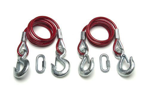 Roadmaster Pair of 653 Coiled Safety Single Hook Cables Compatible with Tow Bars & Towed Vehicles | 80" Long | 10,000 lb Capacity Per Pair | Secure, Heavy-Duty Safety Connection During Towing