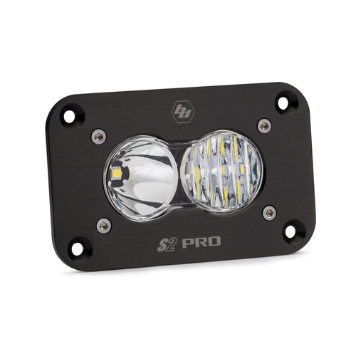 Baja Designs Flush Mount S2 Pro Black LED Auxiliary Light Pod (Driving Combo; Clear)