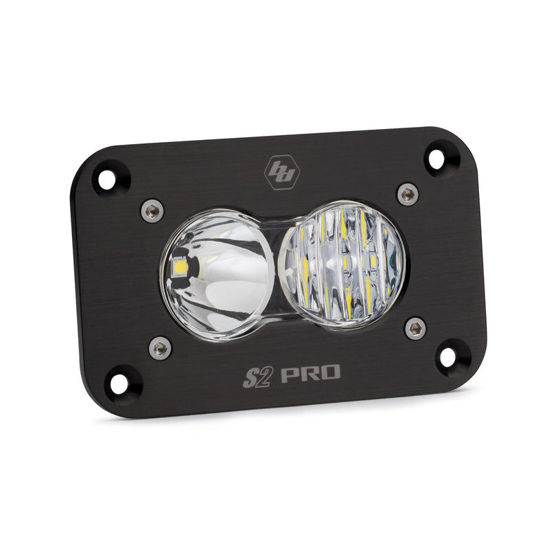 Baja Designs Flush Mount S2 Pro Black LED Auxiliary Light Pod (Driving Combo; Clear)