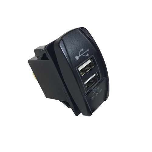 Dual Rectangle WirthCo 20603 USB Charge Port - 1 & 2.1 Amp W/Cover-Retail Pkg