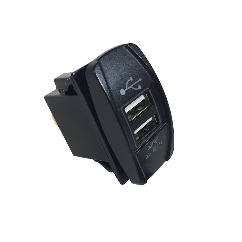 Dual Rectangle WirthCo 20603 USB Charge Port - 1 & 2.1 Amp W/Cover-Retail Pkg