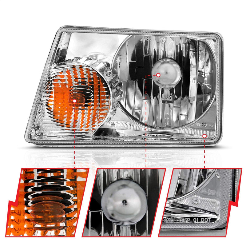 Crystal Headlight Anzo 111473 Chrome