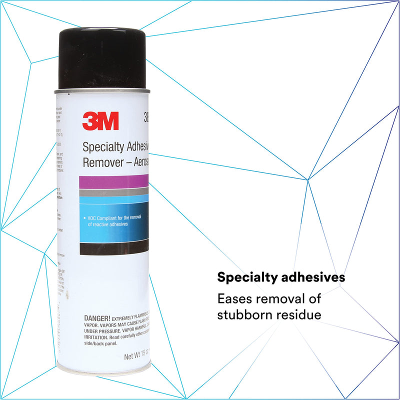 3M 38987 Specialty Adhesive Remover, Solvent-Based, Removes Reactive Adhesives, 15 fl oz