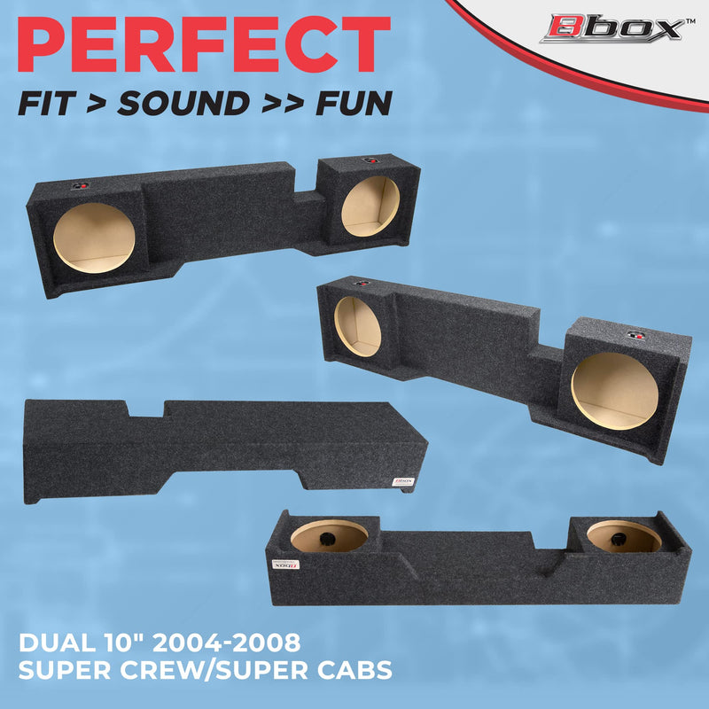 Dual Sealed Bbox 10 Inch Subwoofer Enclosure - Accu-Tuned Sealed Subwoofer Boxes & Enclosures - Subwoofer Box Improves Audio Quality, Sound & Bass - Fits 2004 - 2008 Ford F150 Super Crew / Super Cab