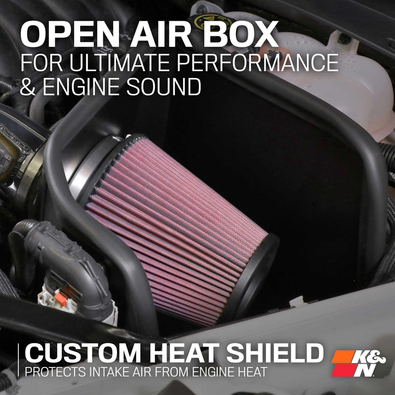 Cold Air Intake System K&N: High-Flow Air Filter, Increase Performance & Towing: Compatible with 2019-2025 Chevy/GMC/Cadillac Silverado 1500, Suburban, Tahoe, Sierra 1500, Yukon, Escalade, 77-3110KP