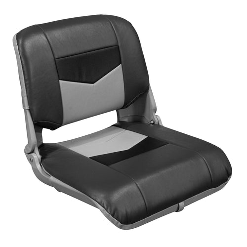 3309-860 Wise Pro Angler Tour Series Fold Down Boat Seat - Charcoal/Marble/Black