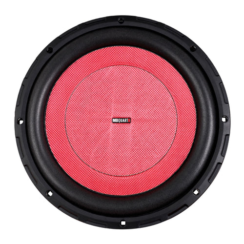 12" MB Quart Shallow Wall Mount Stereo Subwoofer, 600W Peak Power, High-Temperature Voice Coil, UV-Treated & Corrosion-Resistant Nickel Plated, Black
