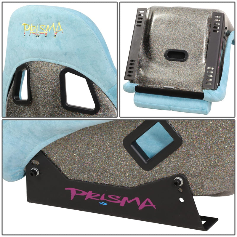 NRG Innovations FRP Bucket Seat NRG-FRP-303TL-ULTRA Teal Vegan Microfiber Material with Grey Pealized Back Plus Phone Pockets. (Medium)