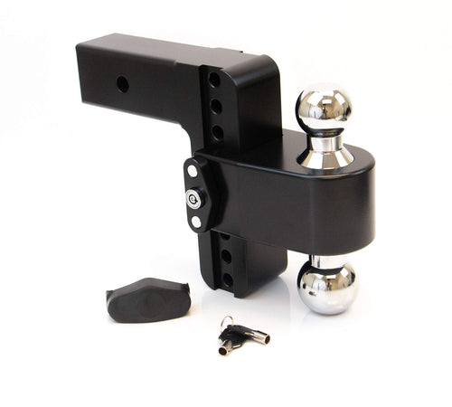 Weigh Safe 6" Drop CTB625CERBLA, 180 Hitch w/ 2.5" Shank/Shaft, Adjustable Aluminum Trailer Hitch & Ball Mount, Chrome Plated Combo Ball (2" & 2-5/16") & a Double-pin Key Lock CERAKOTE Black