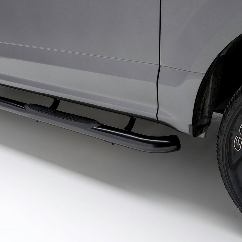 3-Inch Round Black Steel ARIES Nerf Bars, No-Drill, Fits Select Chevrolet Silverado, GMC Sierra 1500 Extended Cab