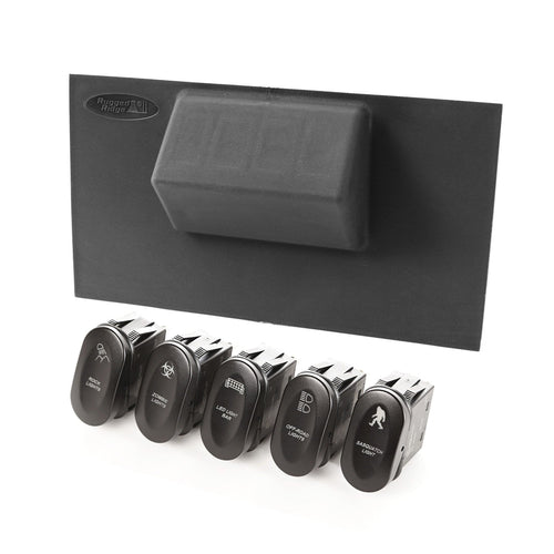 Switch Panel Rugged Ridge for Jeep Wrangler JK | Thermoplastic Olefin (TPO), Black | 17235.72 | Fits 2007-2010 Jeep Wrangler JK