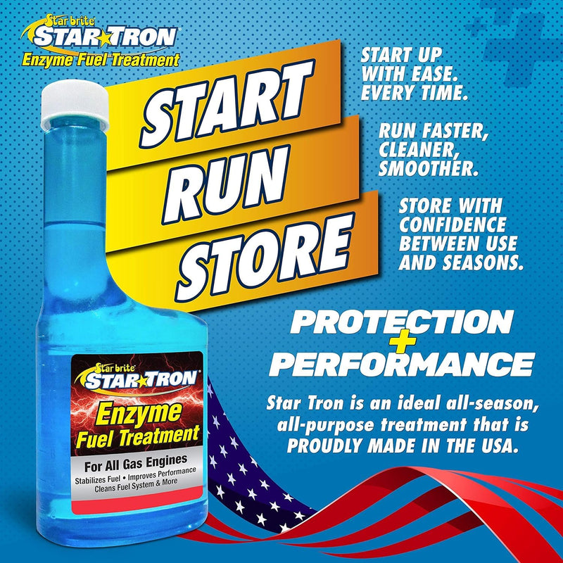 Star Tron Enzyme Fuel Treatment STAR BRITE - Concentrated Gas Formula - Treats 256 Gallons - 16 OZ (093016)