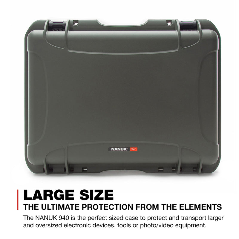 Olive Nanuk 940 Waterproof Hard Case with Foam Insert