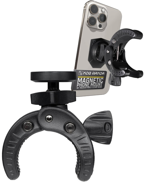 Mob Armor Claw MobNetic with 360° Rotation - Bar Mount for Golf Carts, Strollers, or Any enclosed cab Vehicle with Round or Square Tubes- Universal Car Magnetic Phone Mount, Assembled in USA - Black