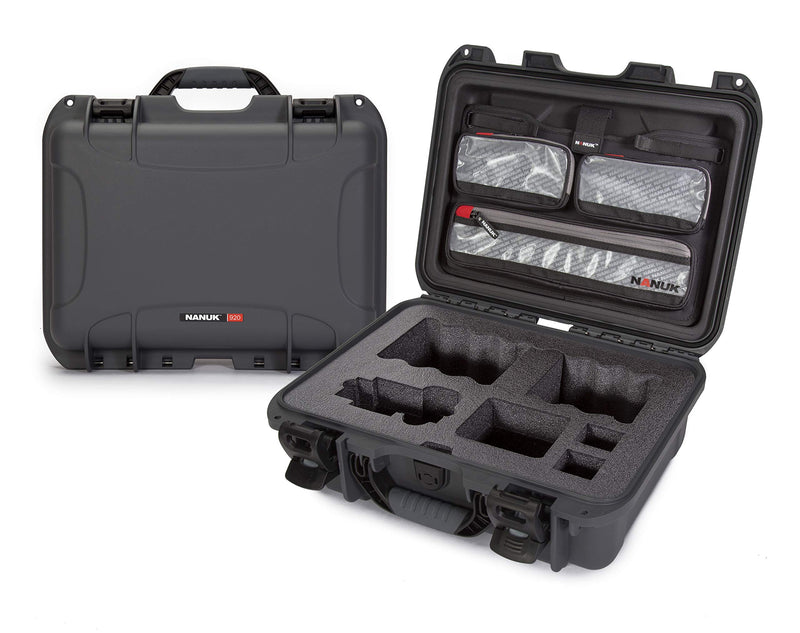 Waterproof Nanuk 920 Hard Case with Lid Organizer for Sony A7R Size Camera - Graphite (920-SON7)
