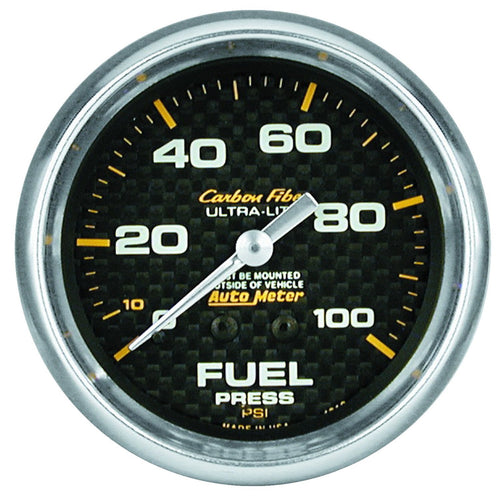 Auto Meter Carbon Fiber 4812 Mechanical Fuel Pressure Gauge