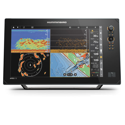 Humminbird APEX VX 19 GPS Fish Finder with Transducer, LakeMaster and CoastMaster VX Maps and MEGA Side Imaging+