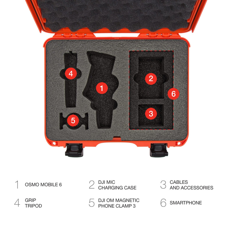 DJI OSMO Mobile 6 - Orange Nanuk Case 910 w/Foam (C0798)