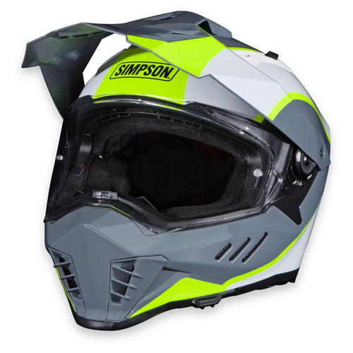 Simpson Bandit Xcursion Motorcycle Helmet - BC Yellow - XS | Off Road Dirt Bike UTV Motocross ATV | Full Face | Removable Peak | Clear Pinlock Anti-Fog Visor Shield | DOT ECE Certified (XBBGWYXS)