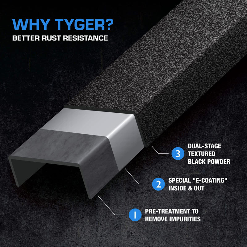 6.6" Blade Running Boards Tyger Auto Compatible with 2019-2026 Ford Ranger | Supercrew Cab | TG-BL2F7318 | Side Step Nerf Bars