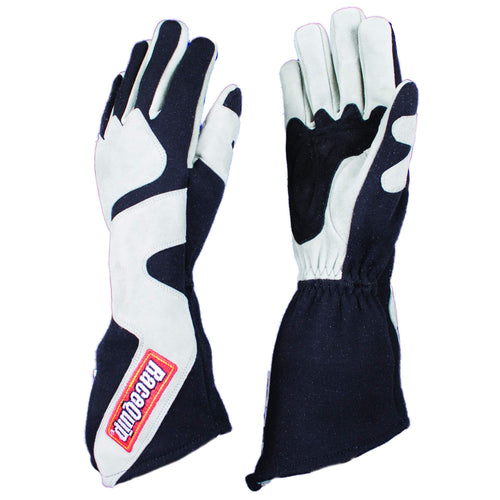 358 Series RaceQuip Gloves, Driving, SFI 3.3/5, Double Layer, Nomex, Black/Gray, 2X-Large, Pair