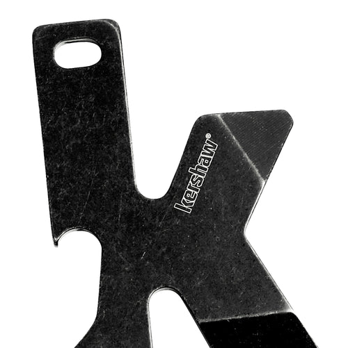 Kershaw Multi-Function K-TOOL Key Ring Tool (KTOOL); 2-Inch High-Performance 3Cr13 Stainless Steel Construction with BlackWash Finish, Bottle Opener, Flathead Screwdriver, and Lanyard Hole, 0.7 OZ