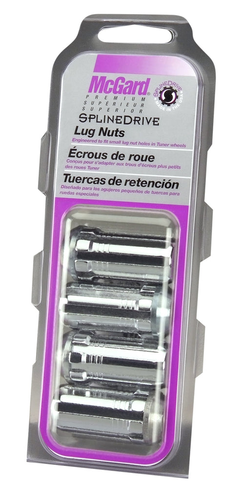 SplineDrive McGard 65340 Chrome (1/2" - 20 Thread Size) Cone Seat Lug Nut, (Set of 4)