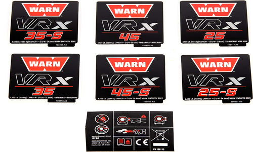 100994 WARN Label Replacment Kit, Fits: VRX Winches