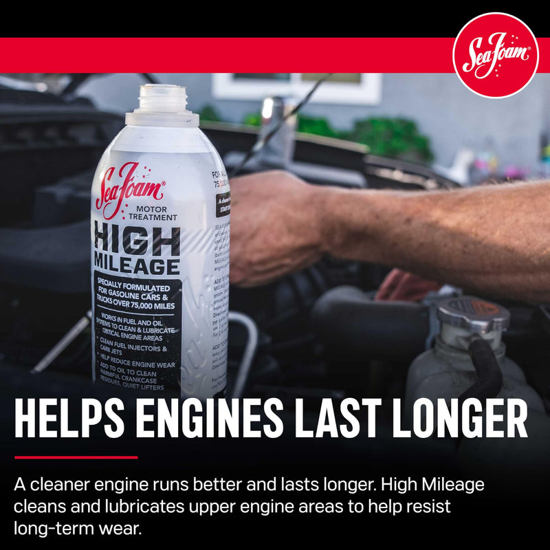 High Mileage Sea Foam Motor Treatment Gas & Oil Additive, HM16, 16 oz