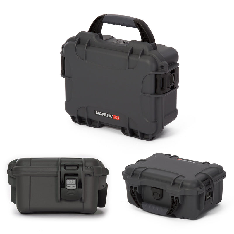 Graphite Nanuk 904 Waterproof Hard Case with Foam Insert