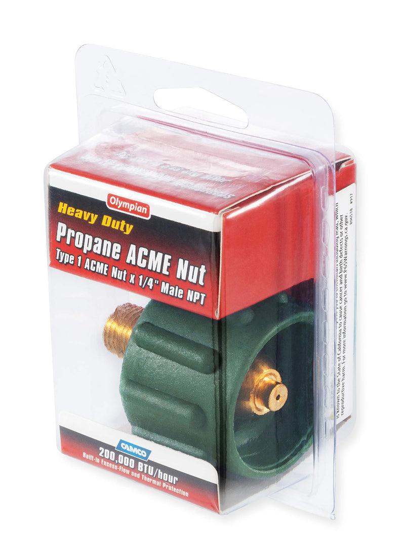 Propane Camco 59923 Acme Nut - 200,000 BTUs Green
