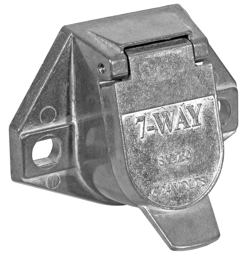 7-Way Buyers Products Truck End Trailer Connector (Round, Metal), Medium