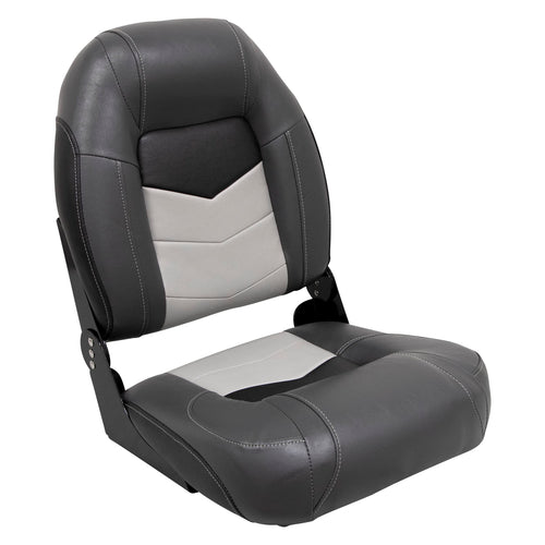 3304-860 Wise Pro-Angler Series High Back Boat Seat Charcoal/Black/Marble Grey