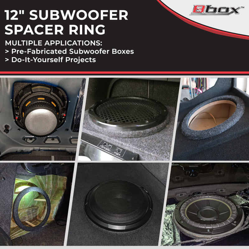 Atrend MDF Constructed Universal Spacer for 12 Inch Speaker or Sub - Adds 3/4" To Depth - Premium Subwoofer Spacer Improves Sound, Audio Quality & Bass - Multiple Usage - Charcoal