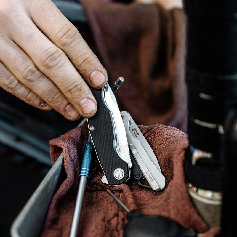 Kershaw Folding Inception Pocket Knife, 3.25 inch Blade with D2 Steel, Manual Opening and G10 Handle, Pocketclip