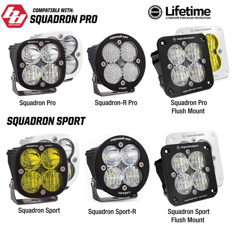 LED Lens Kit Baja Designs Squadron (Pro and Sport), 1 Pack (Work/Scene; Amber Lens)