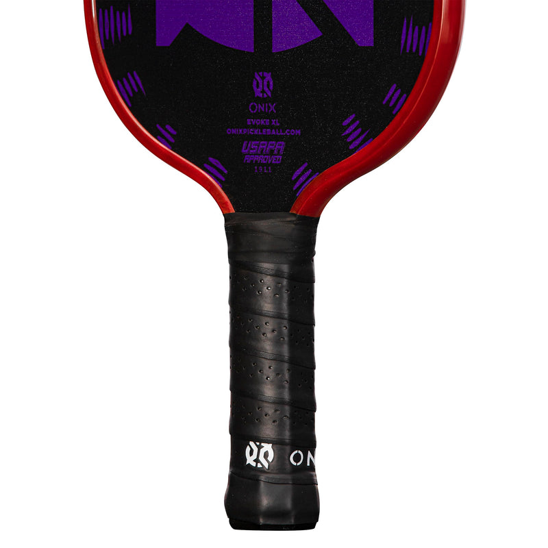 Evoke XL Onix Graphite Pickleball Paddle Features Polypropylene Core, Graphite Face, and Oversized Shape, Purple
