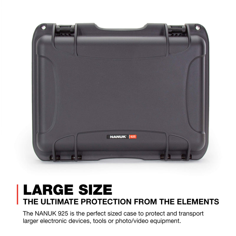 Waterproof Nanuk 925 Hard Case with Padded Dividers - Graphite