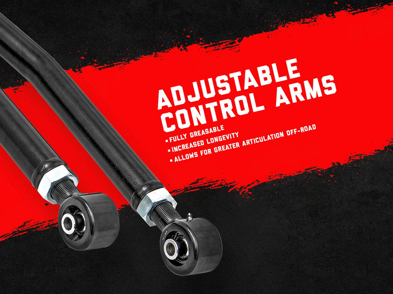 4" Rough Country Long Arm Upgrade Kit for 2007-2018 Jeep Wrangler JK - 78600U