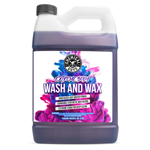 Chemical Guys Bodywash Extreme & Wax Foaming Car Wash Soap - Soap for Foam Cannons, Foam Guns, or Bucket Washes for Cars, Trucks, Motorcycles, RVs, and More, Grape Scent - 128 oz (1 Gallon)