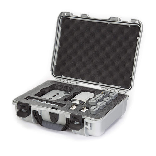 Waterproof Nanuk 910 Hard Case with Foam Insert for DJI Mavic Mini 2 Fly More - Silver