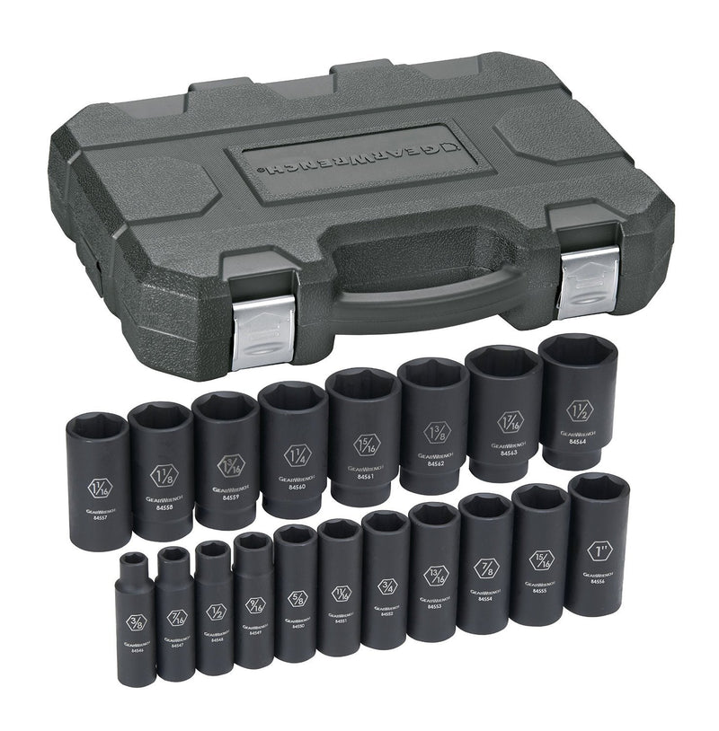1/2 Dr 19 Pc. SAE Deep Impact Socket Set