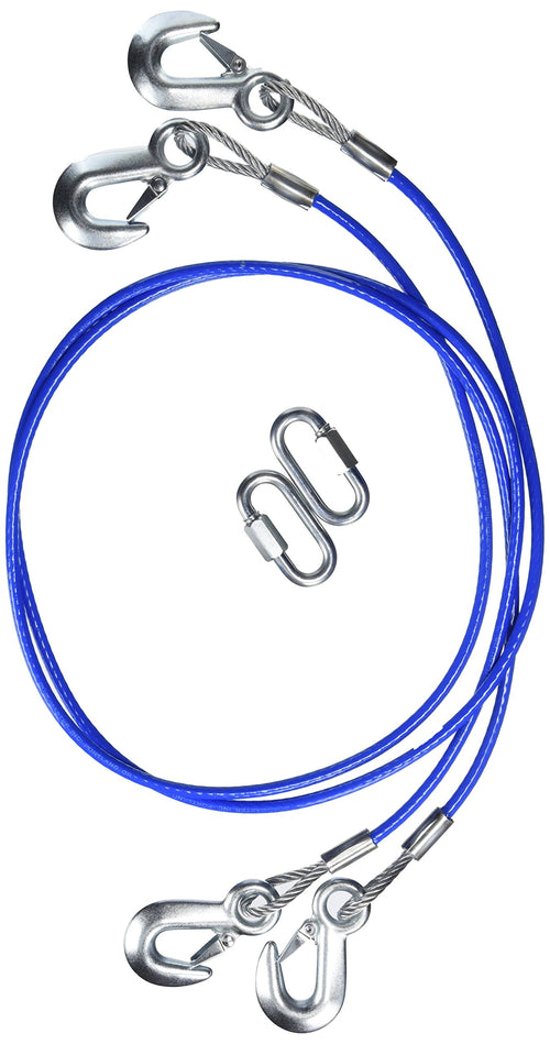 Pair of Roadmaster 646 Straight Safety Double Hook Cables Compatible with Tow Bars & Towed Vehicles | 64" Long | 8,000 lb Capacity Per Pair | Heavy-Duty Safety Connection During Towing