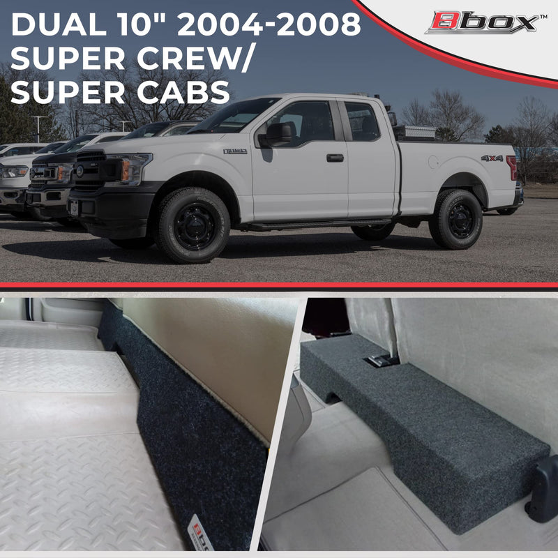 Dual Sealed Bbox 10 Inch Subwoofer Enclosure - Accu-Tuned Sealed Subwoofer Boxes & Enclosures - Subwoofer Box Improves Audio Quality, Sound & Bass - Fits 2004 - 2008 Ford F150 Super Crew / Super Cab