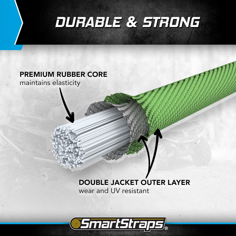 Adjustable SmartStraps Bungee Cords, 5 Piece Value Pack — Bungee Cords Distribute Load To Reduce Slipping — Secure Light Loads Such As Coolers, Luggage and Gas Cans