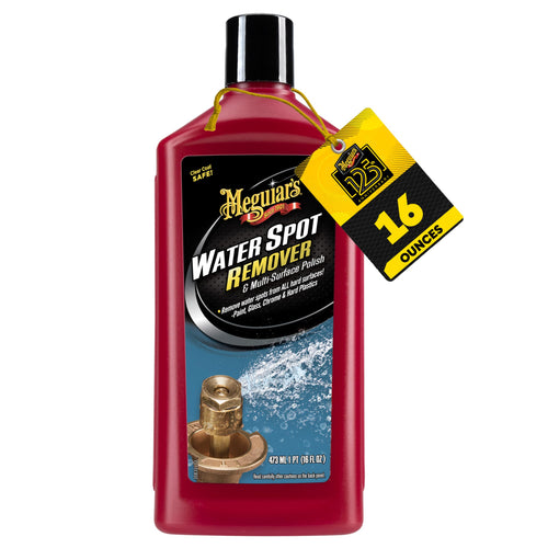 Meguiar's Heavy Duty Water Spot Remover, Water Spot Remover for Cars, Remove Water Stains and Polish Glossy Paint with a Versatile Clear Coat Safe Formula, 16 oz