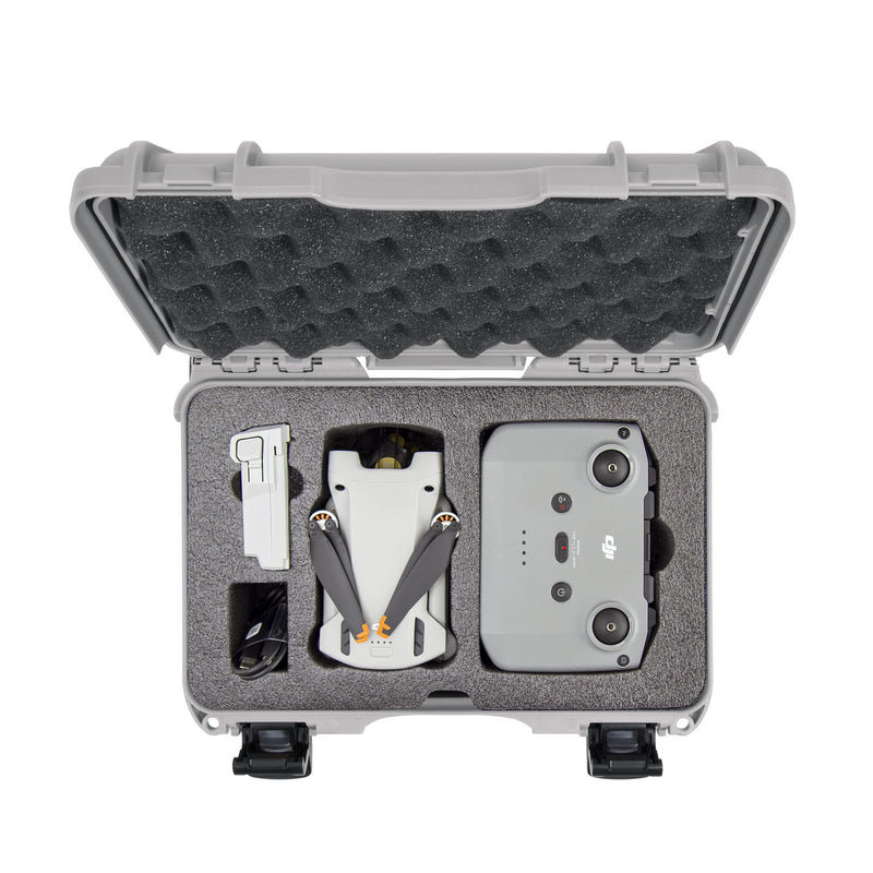 Waterproof Nanuk 909 Hard Case with Custom Insert for DJI Mini 3 and RC-N1 Remote - Silver (909S-080SV-0A0-C0598)