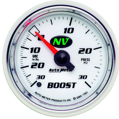 Auto Meter 2-1/16" 30 in. Hg/30 PSI NV Mechanical Vacuum/Boost Gauge