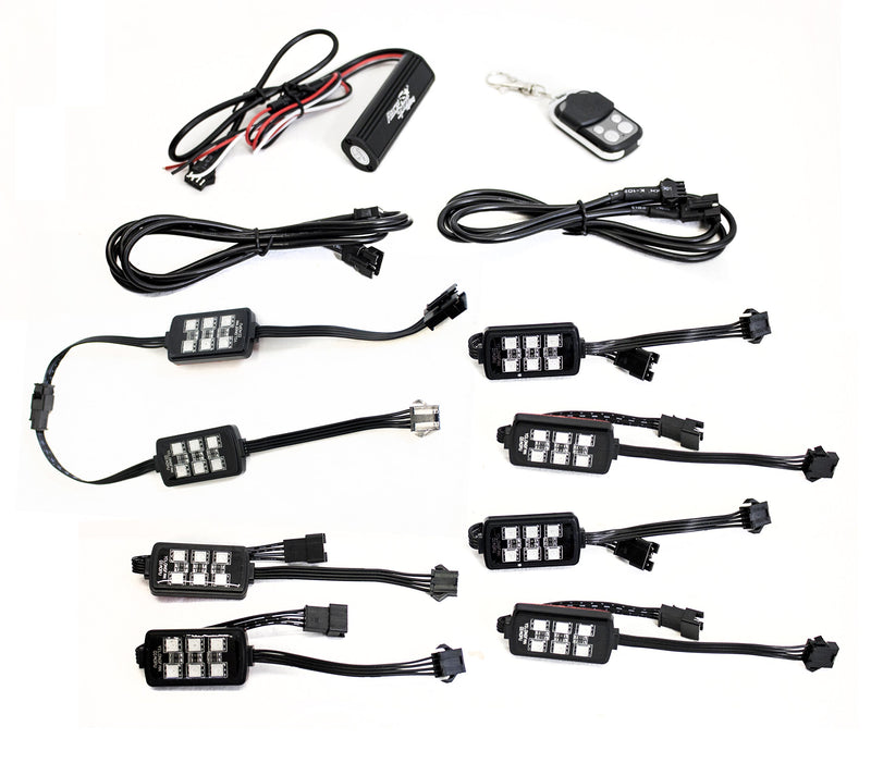 Race Sport Lighting ColorADAPT® RS08RGB 8-Piece Light 6SMD POD RGB Multi-Color Accent Kit with Remote Control