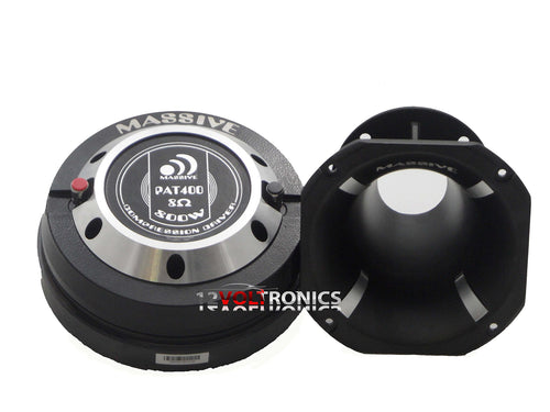 Massive Audio 400 PAT Compression Driver | 2" Exit, 8 Ohm Titanium Diaphragm Tweeter | 800W Peak High-Frequency Super Tweeter for Car Audio